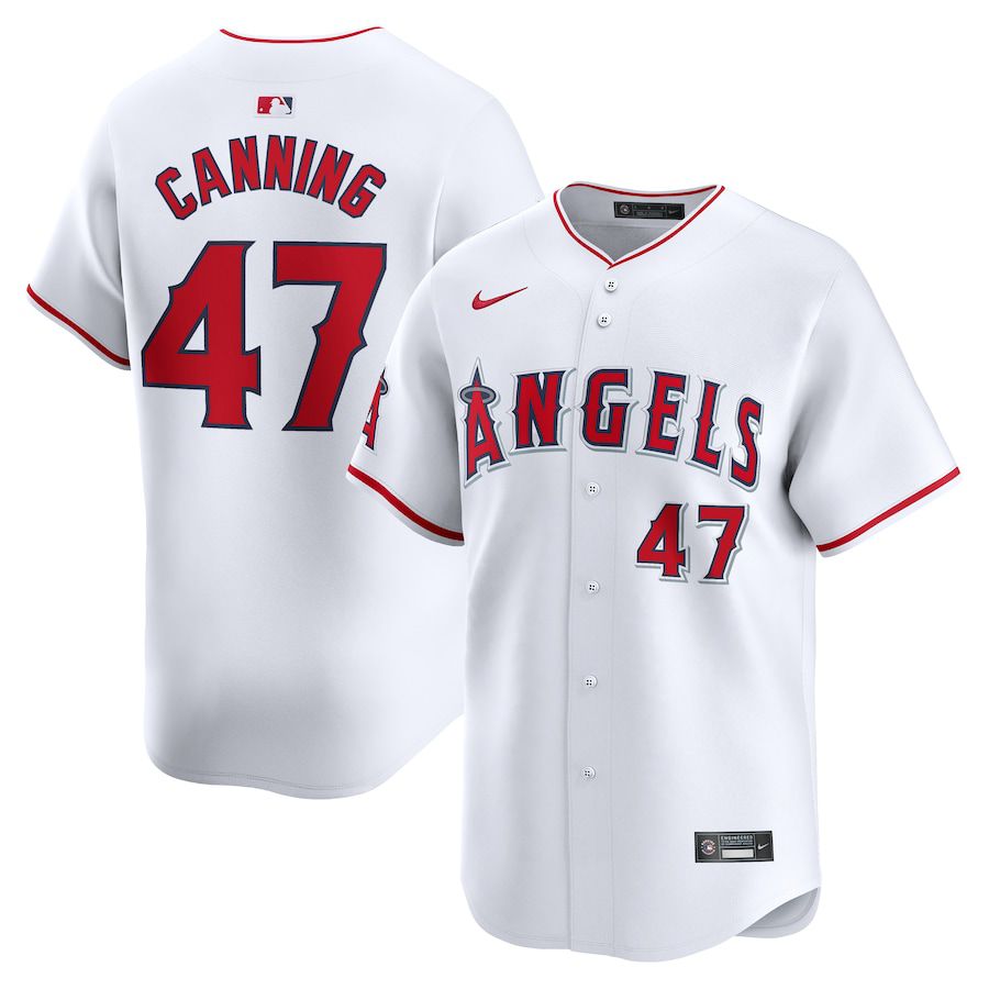 Men Los Angeles Angels #47 Griffin Canning Nike White Home Limited Player MLB Jersey->los angeles angels->MLB Jersey